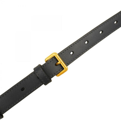 Christian Dior Handbag Trotter Oblique Saddle Canvas Navy Gold Hardware Women's