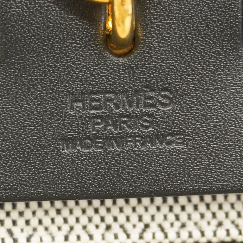 Hermes Handbag Herbag Her Bag Zip PM Toile Ash Berlinne Vash Hunter Black Gold