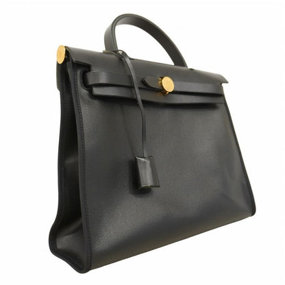 Hermes Handbag Herbag Her Bag Zip PM Toile Ash Berlinne Vash Hunter Black Gold