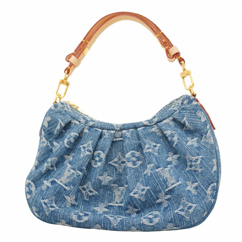 Louis Vuitton Handbag Monogram Denim Pochette Valley M13571 Blue Ladies