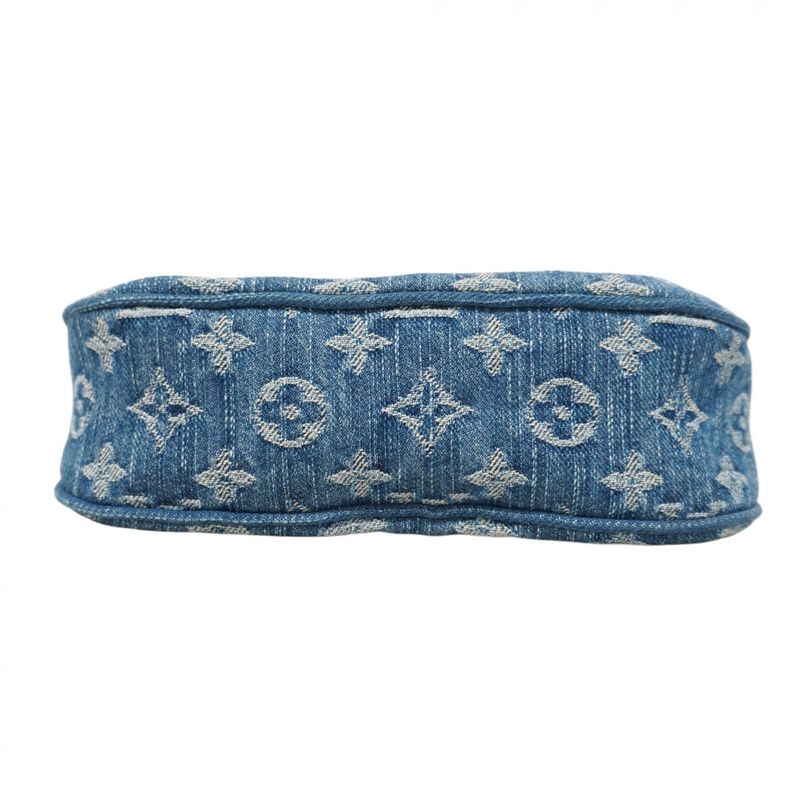 Louis Vuitton Handbag Monogram Denim Pochette Valley M13571 Blue Ladies