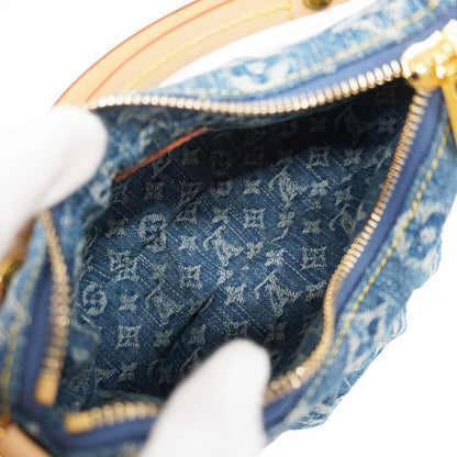 Louis Vuitton Handbag Monogram Denim Pochette Valley M13571 Blue Ladies