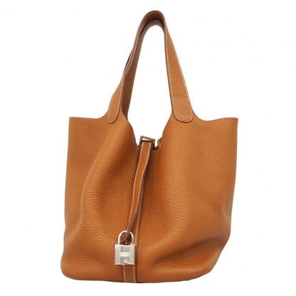 Hermes Handbag Picotan Lock MM Taurillon Clemence Gold Silver Hardware X