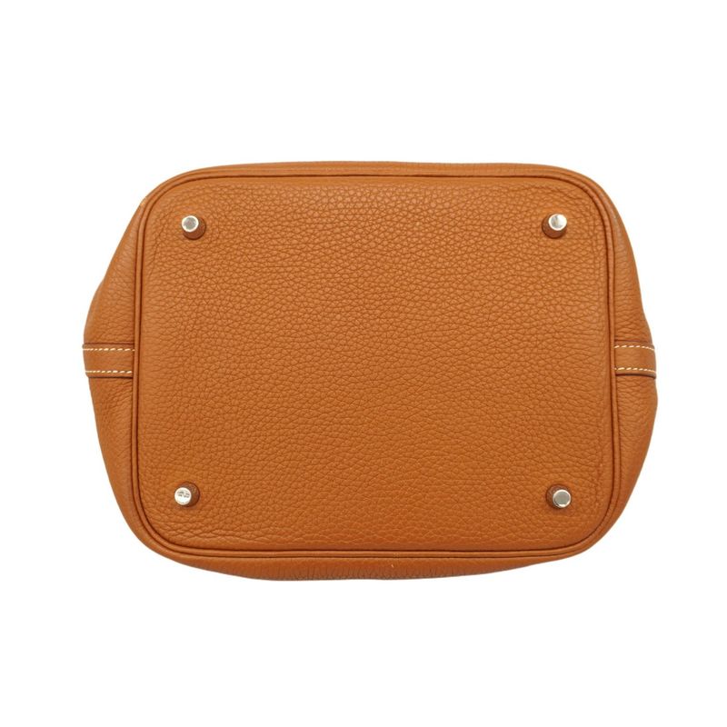 Hermes Handbag Picotan Lock MM Taurillon Clemence Gold Silver Hardware X