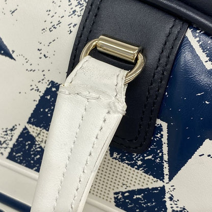 Christian Dior Handbag Vibe Leather White Navy Chien Pangold Hardware Ladies