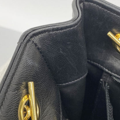 Chanel Tote Bag Matelasse Lambskin Satin Black Gold Hardware Women's