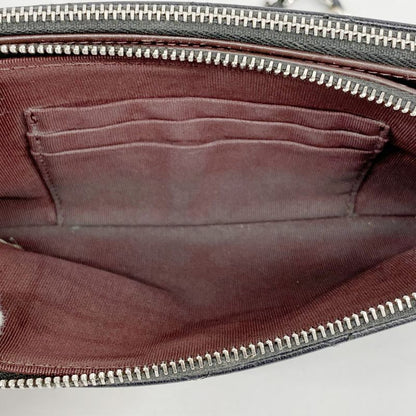 Chanel Shoulder Wallet Matelasse Caviar Skin Black Silver Hardware Women's