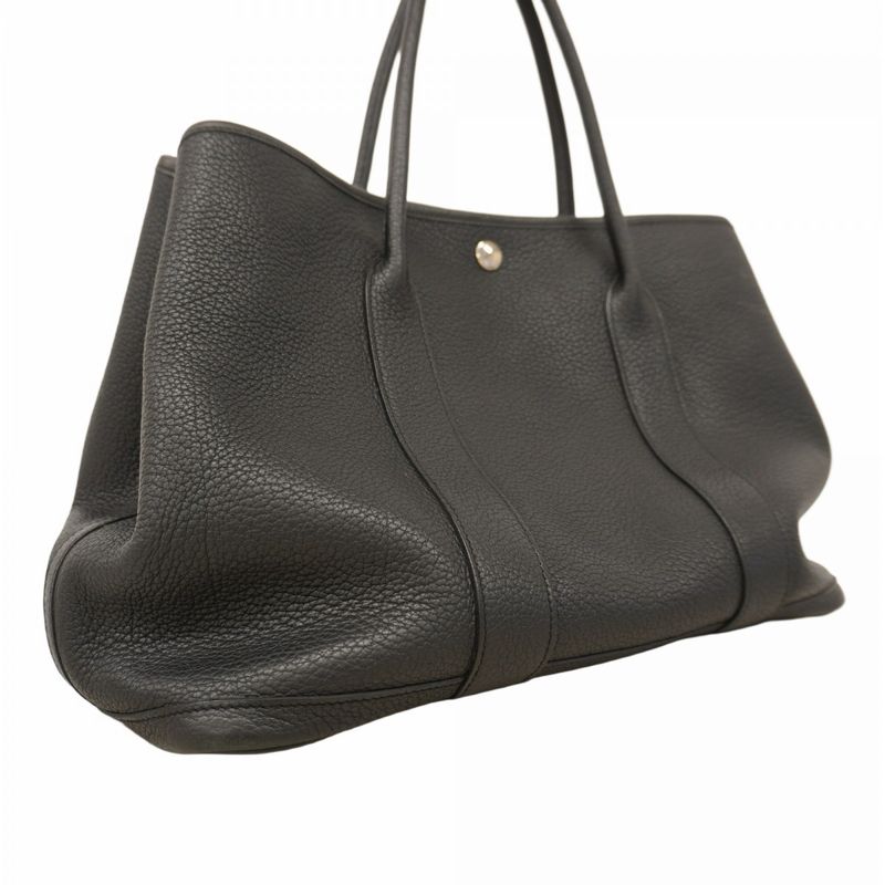 Hermes Tote Bag Garden Party PM Negonda Black Silver Hardware Q Engraved Ladies