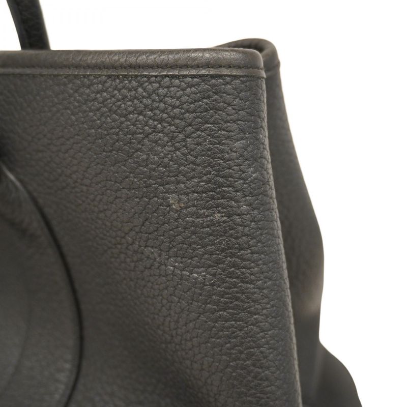 Hermes Tote Bag Garden Party PM Negonda Black Silver Hardware Q Engraved Ladies