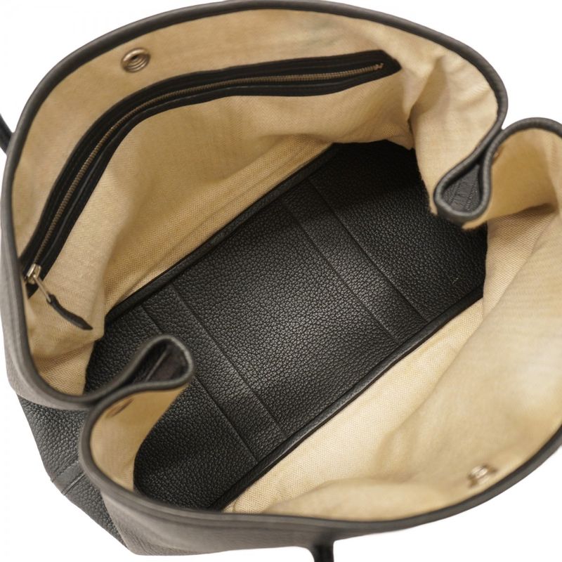 Hermes Tote Bag Garden Party PM Negonda Black Silver Hardware Q Engraved Ladies