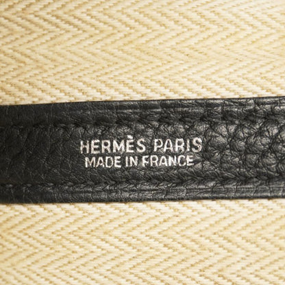 Hermes Tote Bag Garden Party PM Negonda Black Silver Hardware Q Engraved Ladies
