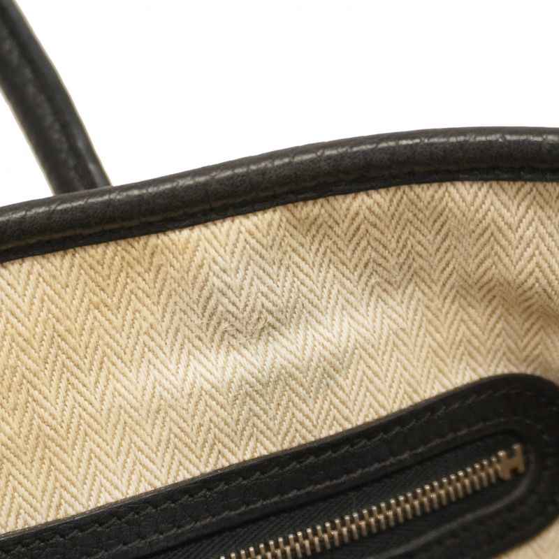 Hermes Tote Bag Garden Party PM Negonda Black Silver Hardware Q Engraved Ladies