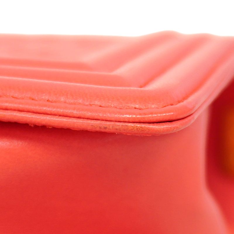 Chanel Shoulder Bag Boy Chanel Lambskin Pink Gold Hardware Women's