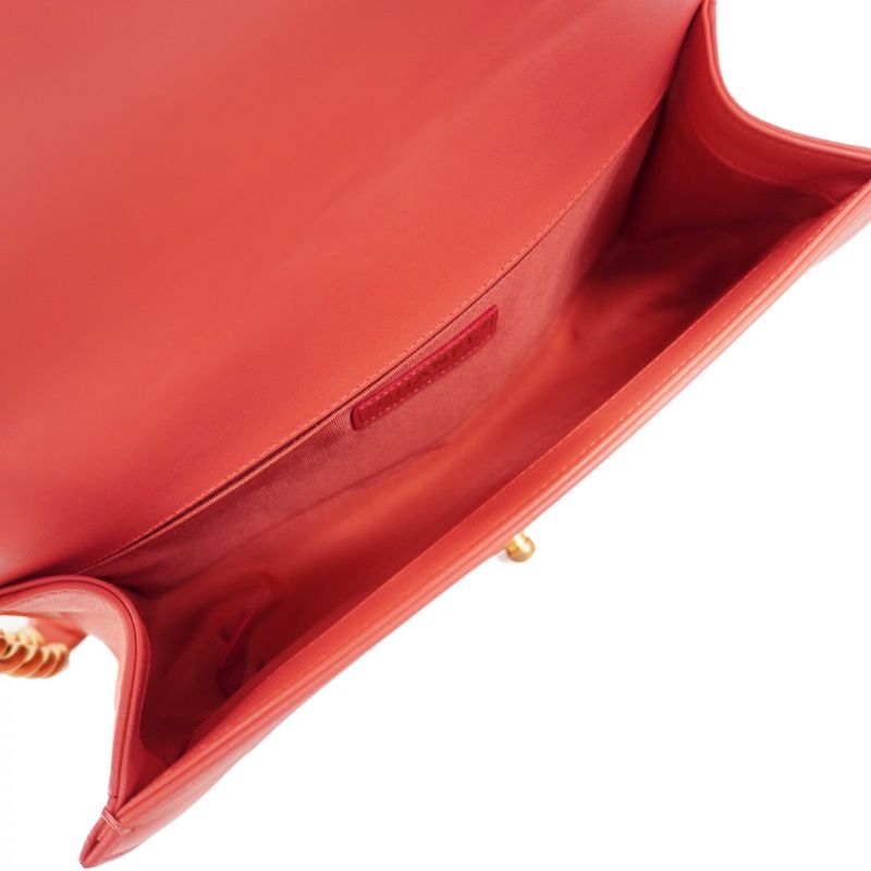 Chanel Shoulder Bag Boy Chanel Lambskin Pink Gold Hardware Women's