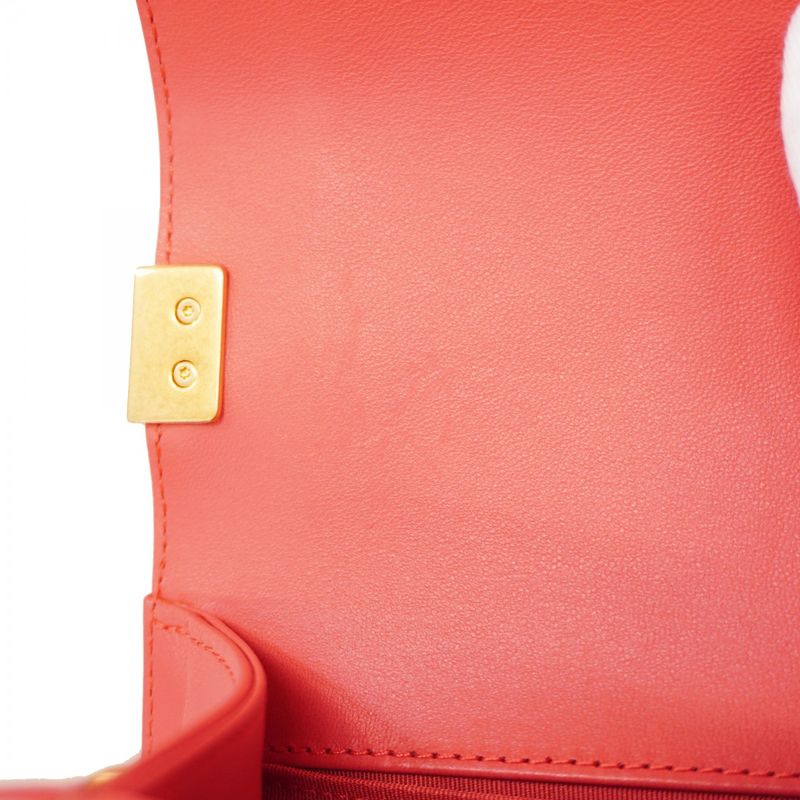 Chanel Shoulder Bag Boy Chanel Lambskin Pink Gold Hardware Women's