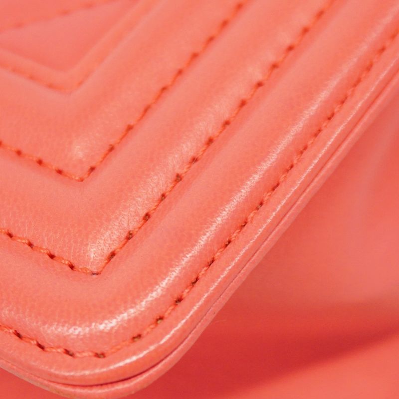 Chanel Shoulder Bag Boy Chanel Lambskin Pink Gold Hardware Women's