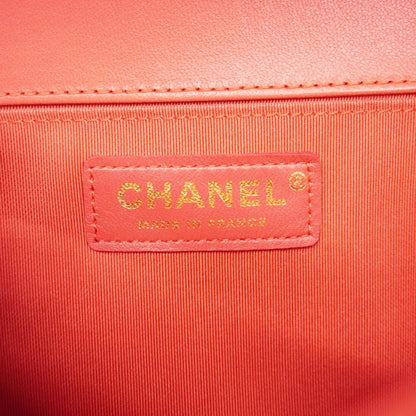 Chanel Shoulder Bag Boy Chanel Lambskin Pink Gold Hardware Women's