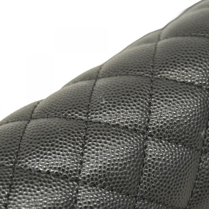 Chanel Shoulder Bag Boy Chanel Caviar Skin Black Silver Hardware Women's