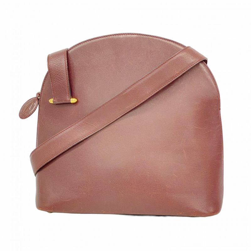 Cartier Shoulder Bag Must Leather Bordeaux Gold Hardware Ladies