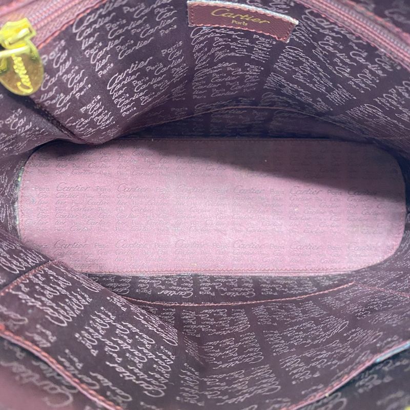 Cartier Shoulder Bag Must Leather Bordeaux Gold Hardware Ladies