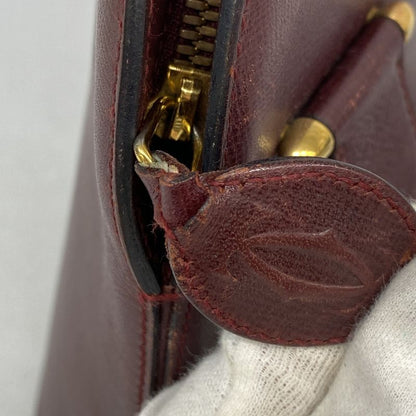 Cartier Shoulder Bag Must Leather Bordeaux Gold Hardware Ladies