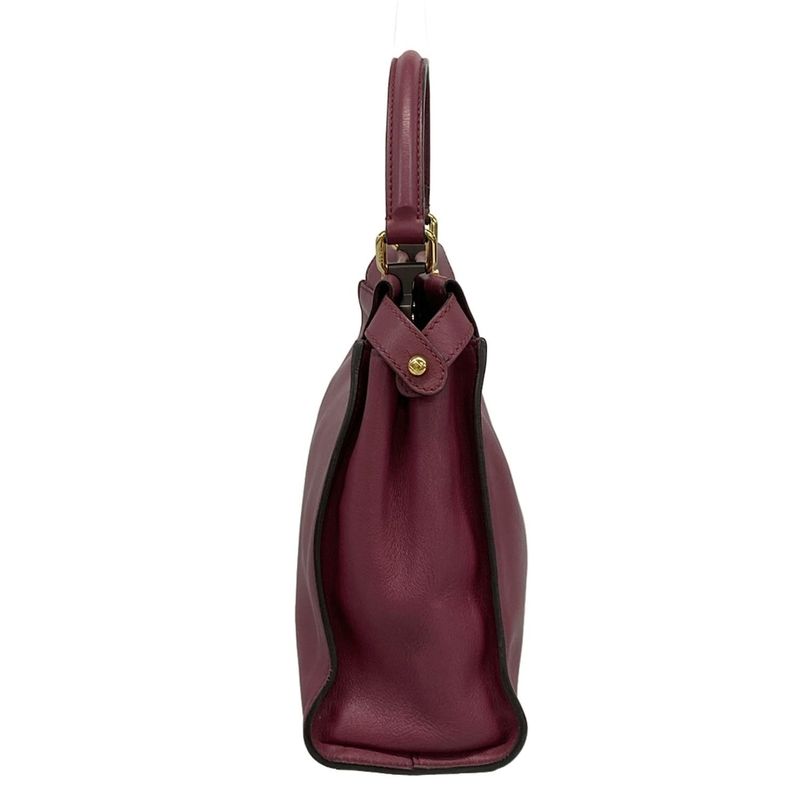 Fendi Handbag Peekaboo Iconic Medium 8bn290 Bordeaux Leather
