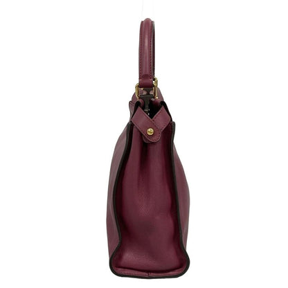 Fendi Handbag Peekaboo Iconic Medium 8bn290 Bordeaux Leather
