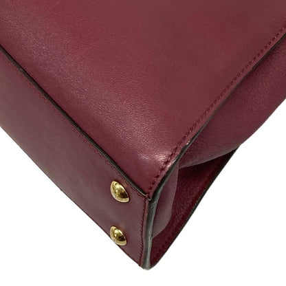 Fendi Handbag Peekaboo Iconic Medium 8bn290 Bordeaux Leather