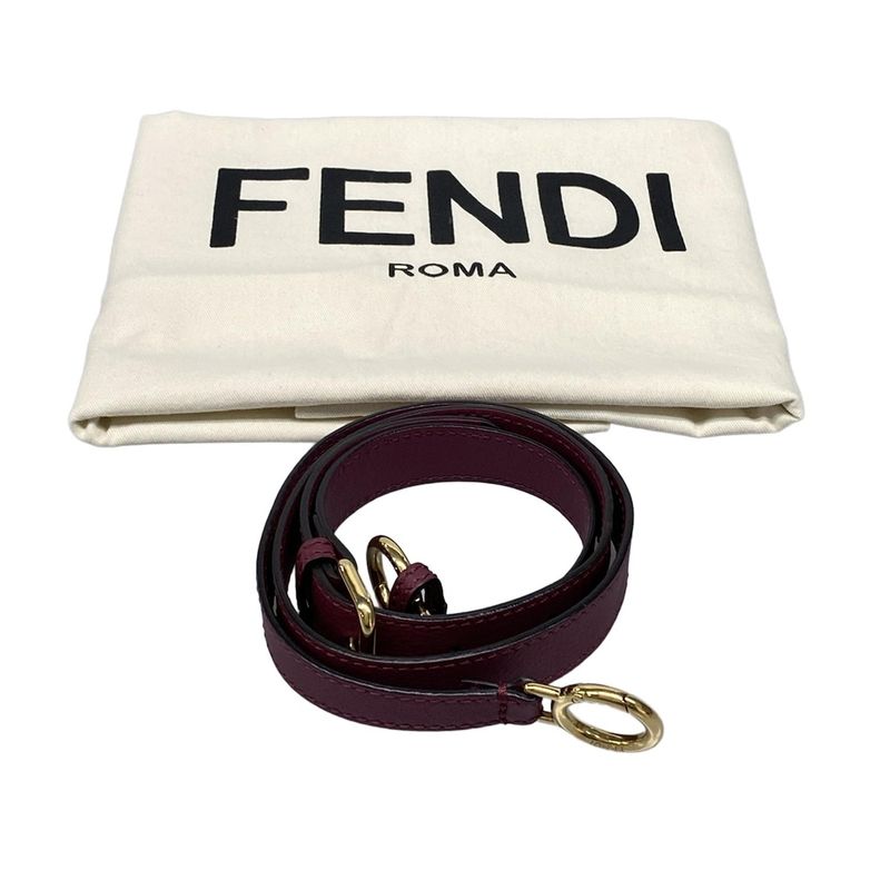 Fendi Handbag Peekaboo Iconic Medium 8bn290 Bordeaux Leather