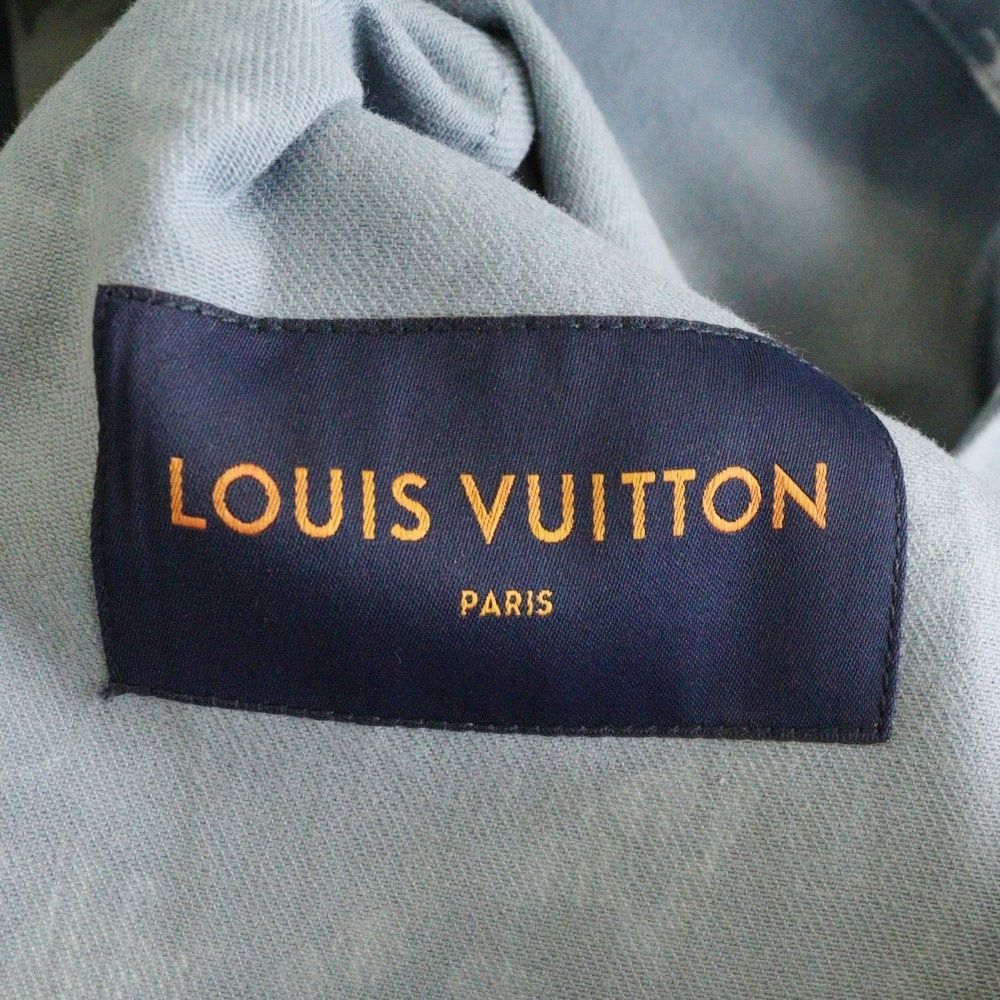 Louis Vuitton 22aw Dna Leaf All-Over Pattern Denim Jacket Blue/white Rm222q Nf1