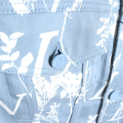 Louis Vuitton 22aw Dna Leaf All-Over Pattern Denim Jacket Blue/white Rm222q Nf1