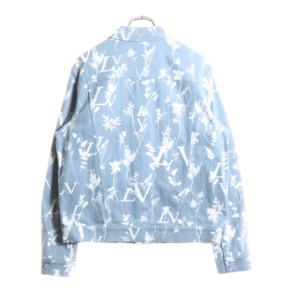 Louis Vuitton 22aw Dna Leaf All-Over Pattern Denim Jacket Blue/white Rm222q Nf1