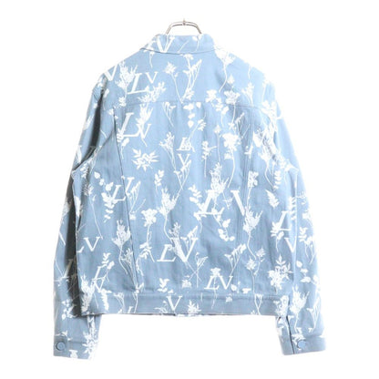 Louis Vuitton 22aw Dna Leaf All-Over Pattern Denim Jacket Blue/white Rm222q Nf1