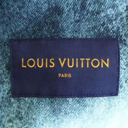 Louis Vuitton 23ss Spray Monogram Denim Trucker Jacket White/blue Rm231m U14