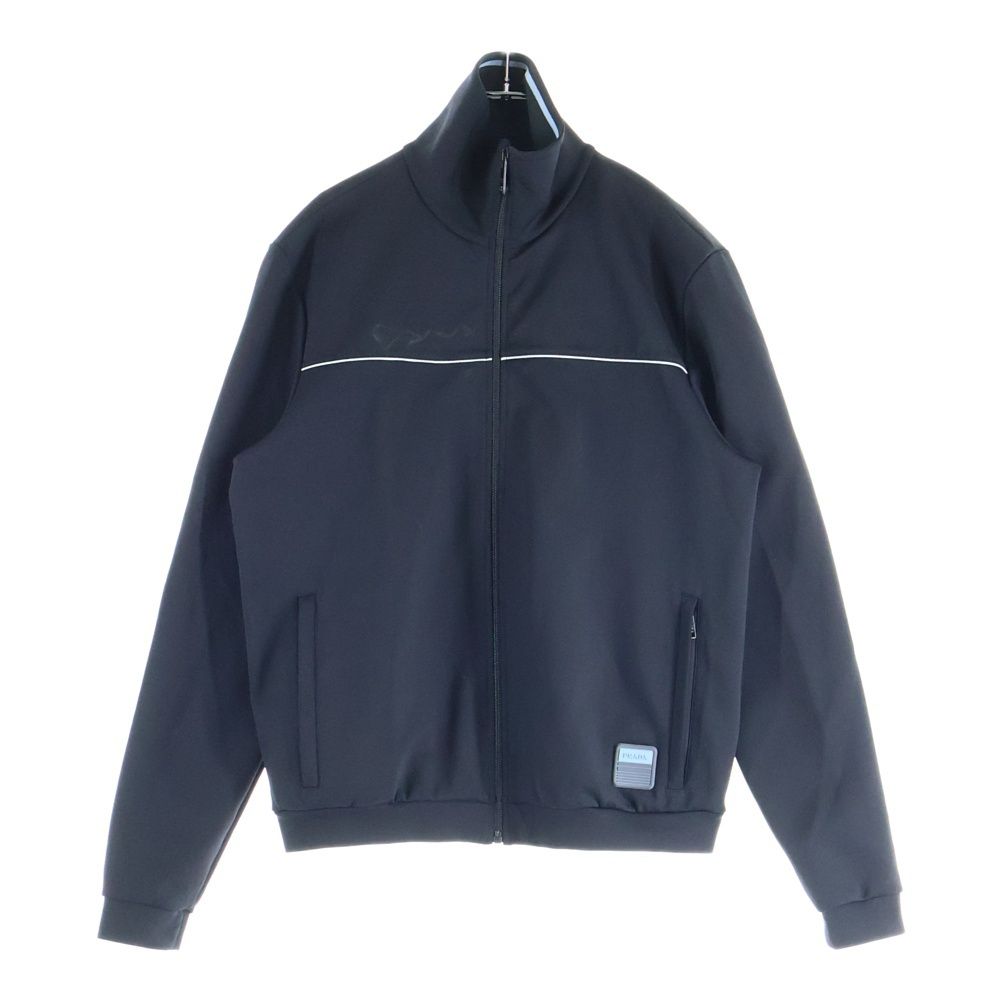 Prada 19ss Zip Up Track Jacket with Rubber Logo Patch Black Sjc553 S191 1m03