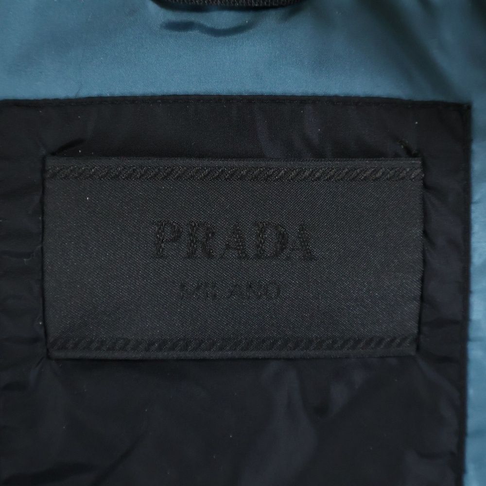 Prada 19ss Zip Up Track Jacket with Rubber Logo Patch Black Sjc553 S191 1m03