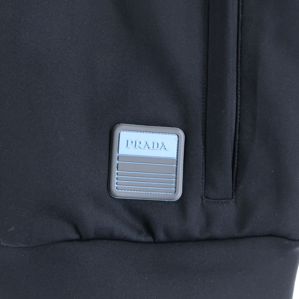 Prada 19ss Zip Up Track Jacket with Rubber Logo Patch Black Sjc553 S191 1m03