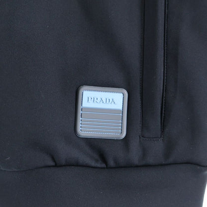 Prada 19ss Zip Up Track Jacket with Rubber Logo Patch Black Sjc553 S191 1m03