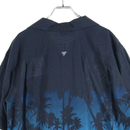 Celine Sunset Print Loose Haw Aiian Short Sleeve Shirt Rayon Black/blue