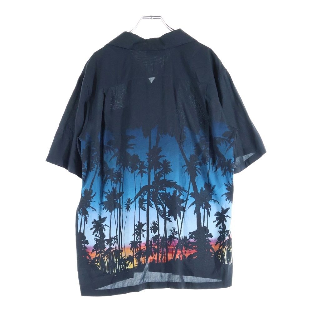 Celine Sunset Print Loose Haw Aiian Short Sleeve Shirt Rayon Black/blue