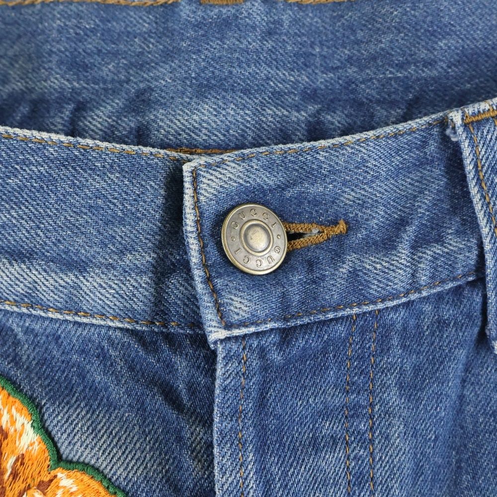 Gucci 17aw Snake Embroidery Denim Pant Snake Embroidery Denim Pants Embroidery