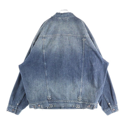 Balenciaga 24ss Earrings Processed Oversize D Denim Jacket Indigo