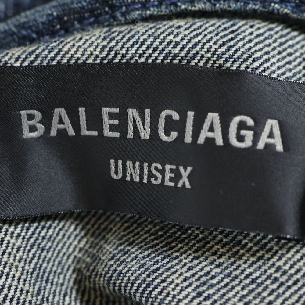 Balenciaga 24ss Earrings Processed Oversize D Denim Jacket Indigo