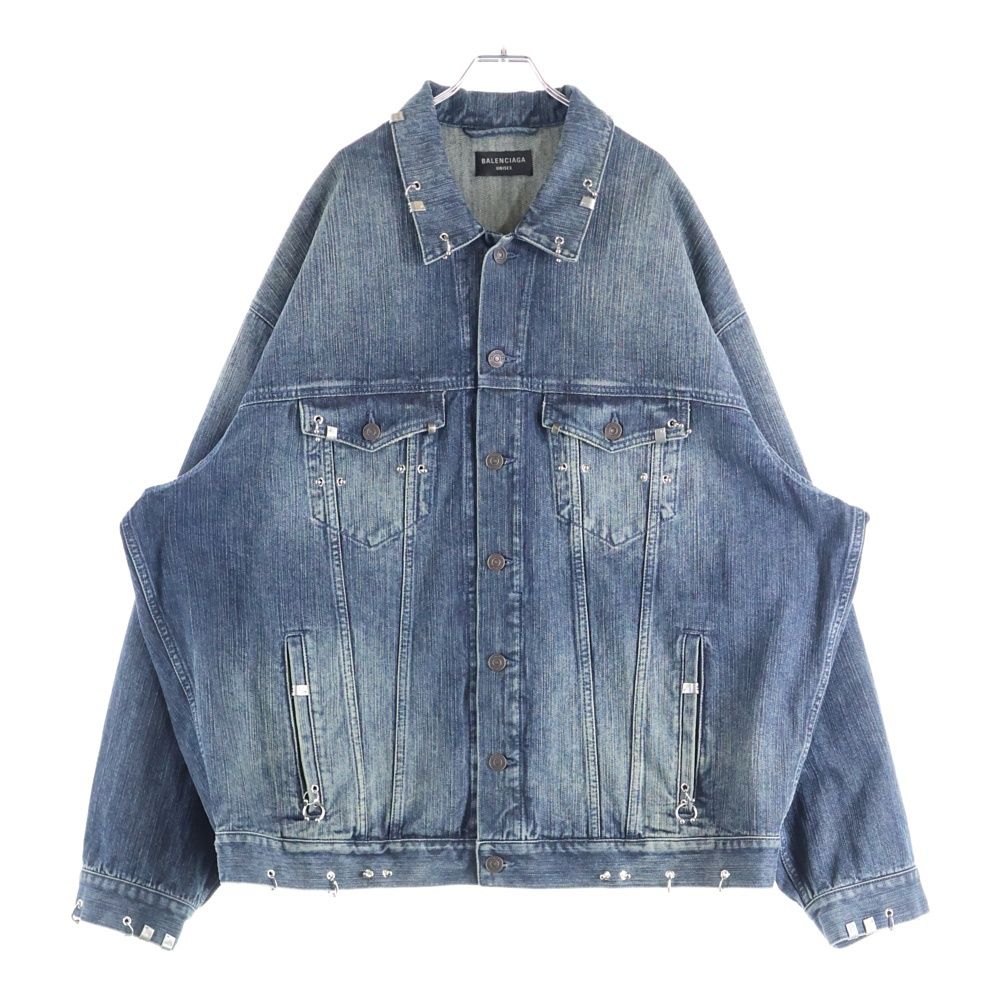 Balenciaga 24ss Earrings Processed Oversize D Denim Jacket Indigo