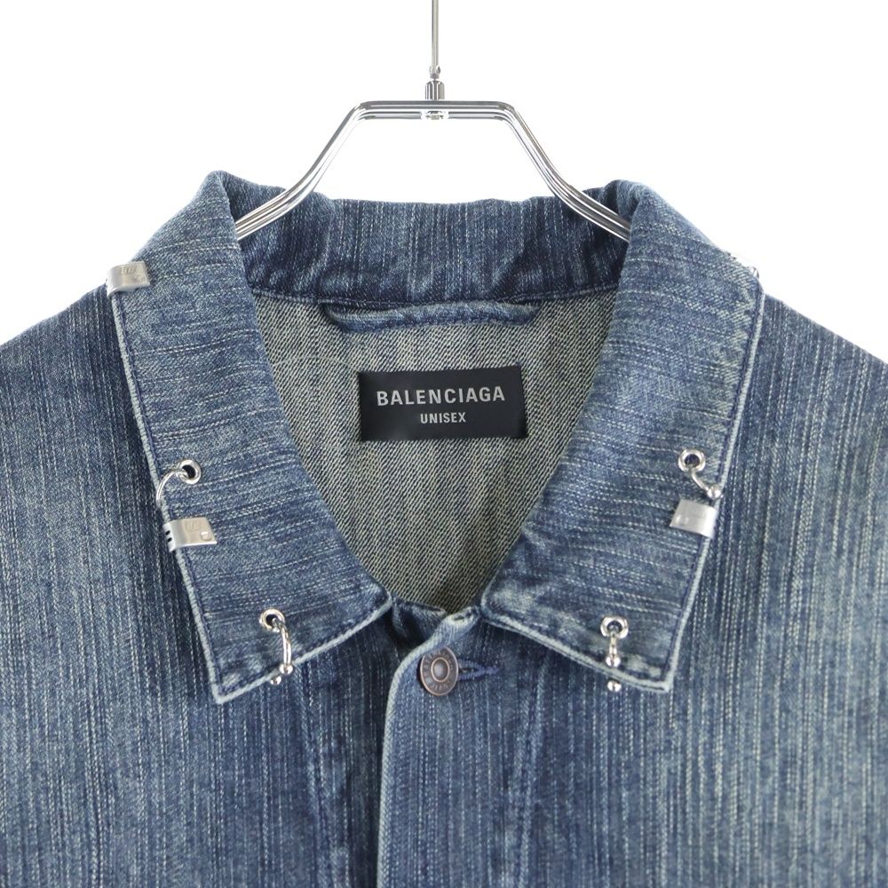 Balenciaga 24ss Earrings Processed Oversize D Denim Jacket Indigo