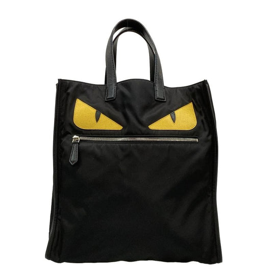 Fendi Tote Bag Bugs 7va367 Black X Yellow Leather