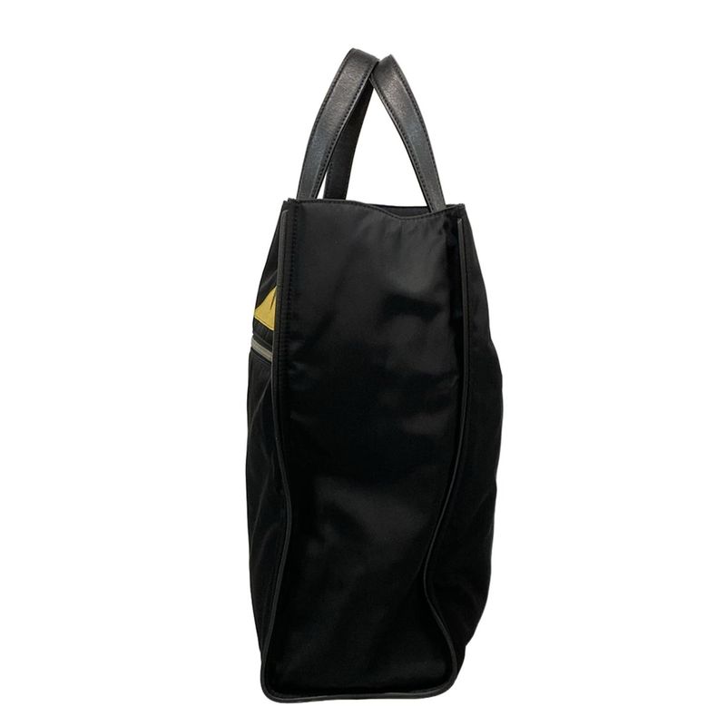 Fendi Tote Bag Bugs 7va367 Black X Yellow Leather