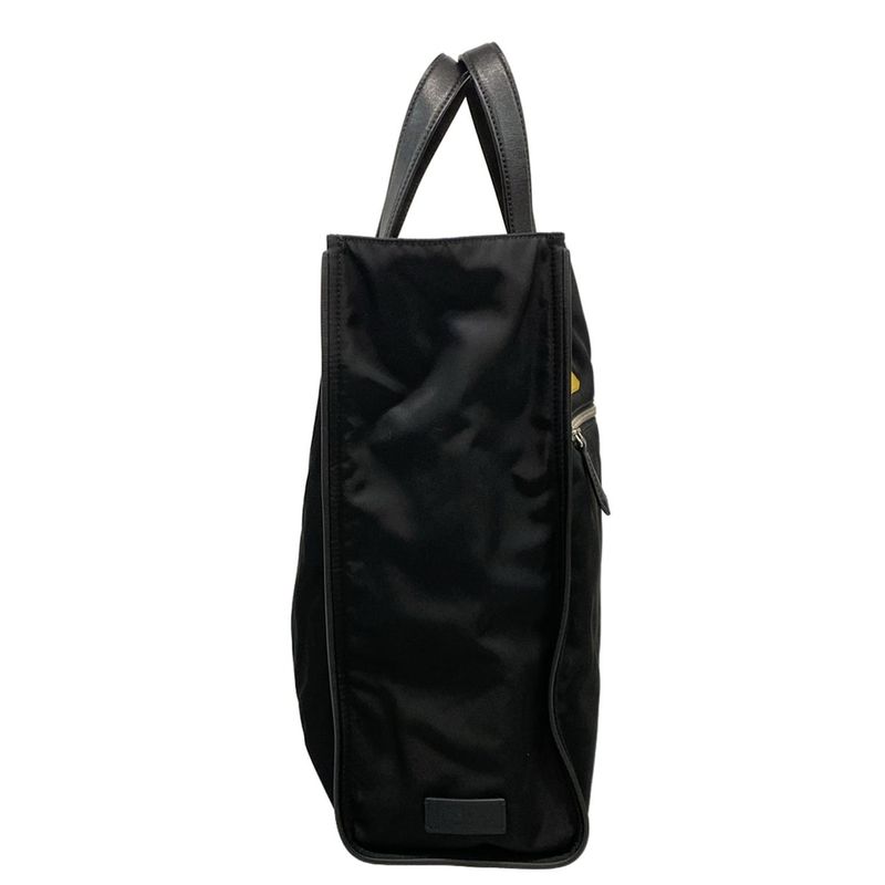 Fendi Tote Bag Bugs 7va367 Black X Yellow Leather