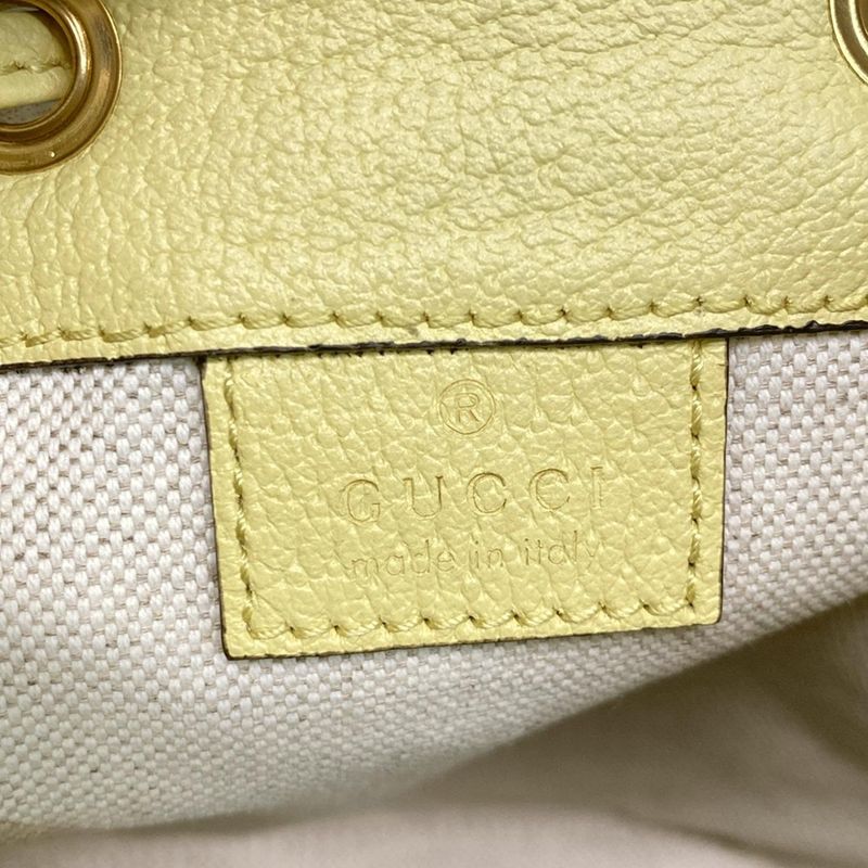 Gucci Shoulder Bag Jumbo GG Mini Bucket Bag 550620 Light Yellow Drawstring