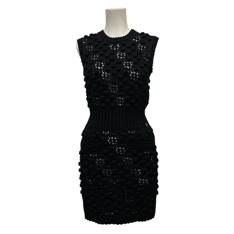 Chanel Dress Size 34 S Women's - P56248 Black Sleeveless Knit Cotton